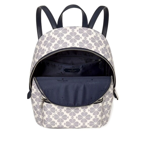 New Kate Spade Spade Flower Medium Backpack Signature Logo Navy Multi - Picture 5 of 5